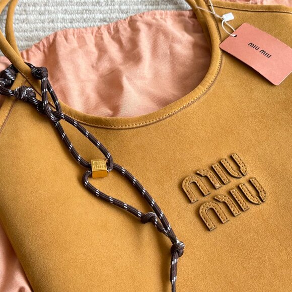 Miu Miu Tan Leather Tote Bag - Picture 2 of 9